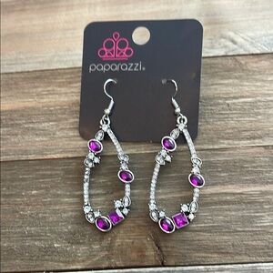 ❄️ Paparazzi | Silver and Purple Teardrop Earrings Boho Date Night